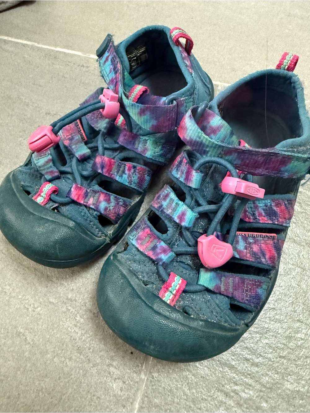 Keen Teal Sandals with Pink and Purple Accents